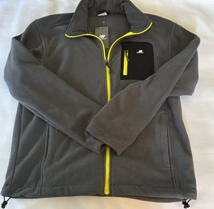 New Balance Jacket Mens Medium Gray Fleece Zip Pocket - Picture 1 of 3