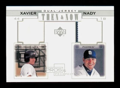 Camiseta doble 2001 Upper Deck Pros & Prospects #TN-XN Xavier Nady entonces y ahora Foto 1 de 2