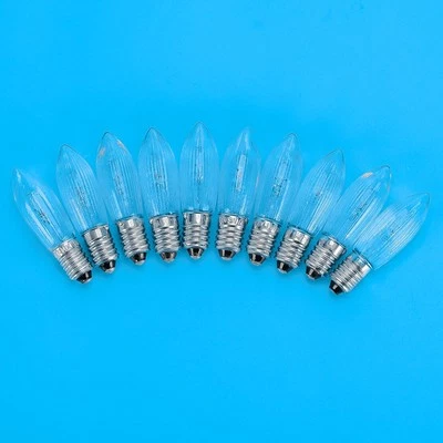 10PCS E10 Replacement Clear Bulbs Candle Arch 34V 3W Europe New - Image 1 of 4