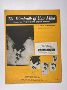 The Windmills Of Your Mind Sheet Music Vintage The Thomas Crown Affair 1968 - Picture 1 of 12