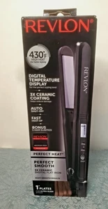 NEW REVLON Perfect Heat Smooth Ceramic Flat Iron, 1” Plates, Straightner - Picture 1 of 4