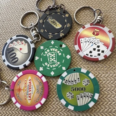 Vintage Keychain Lot Poker Chips 6 - Image 1 of 4