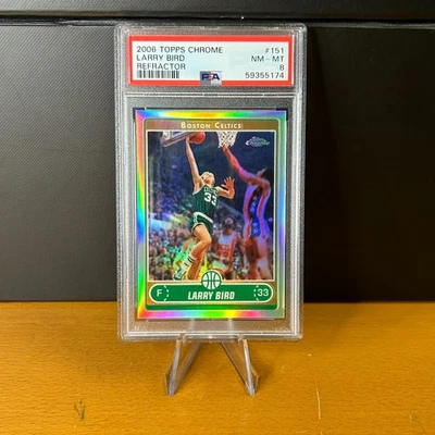 2006-07 Topps Chrome Basketball Larry Bird #151 Refractor PSA 8 Boston Celtics - Image 1 of 4