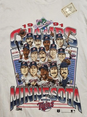 Vintage 1991 Minnesota Twins World Series Champs T-Shirt M Salem Sportswear USA - Image 1 of 4