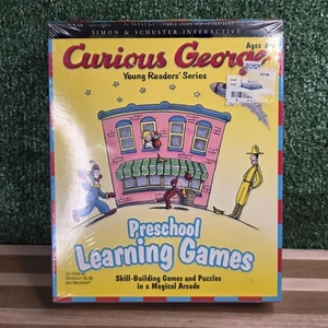 Vintage Curious George Preschool Learning Games CD-ROM New Windows Mac 2000 Kids - Afbeelding 1 van 4
