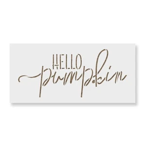Hello Pumpkin Herbst Schablone - Basteln Airbrush Malerei Wand Mylar wiederverwendbar - Bild 1 von 6