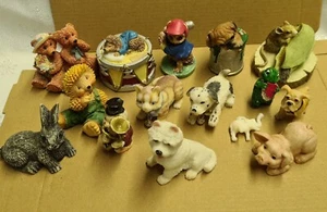 Assorted Small Animal Figurines, bundle of 15 in resin and plastic - Picture 1 of 5