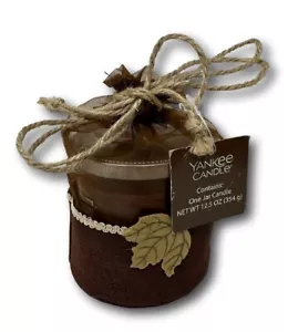 Yankee Candle couronne d'automne gobelet moyen 2 mèches automne marron toile de jute sac - Photo 1/3