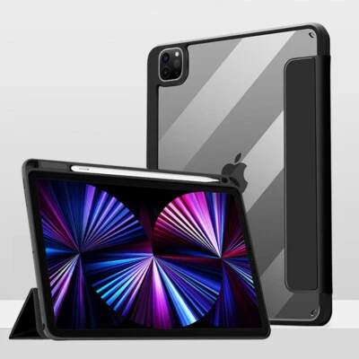 For iPad 11th 10th 9th 8/ 7th Gen & A16 Clear Back Shockproof Case W/Pencil Slot - Image 1 of 4