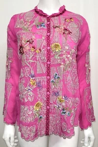 $310 NWT Johnny Was Allbee Blouse - S - JW49110425 - Picture 1 of 10