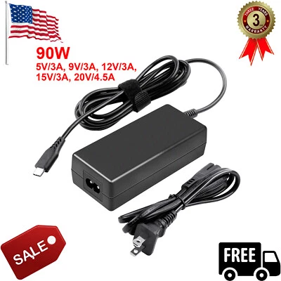 For Dell 90W USB-C Type C AC Power Adapter Charger LA90PM170 0TDK33 DA90PM170 US - Image 1 of 4