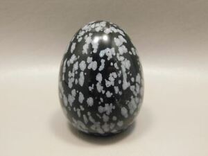Snowflake Obsidian Gemstone Egg Carving 2 inch Rock 50 mm Utah #O4