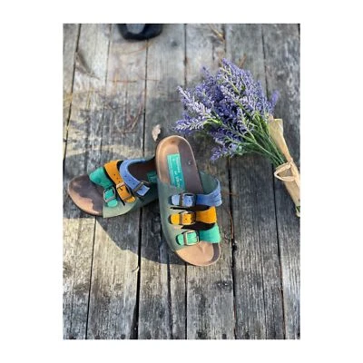 Fussform by Viking Leather Cork Sandals Triple Strap Adjustable Multicolor Sz EU - Image 1 of 4