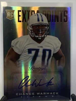 2013 Panini Prestige Chance Warmack Red RC Extra Points Rookie Auto - Image 1 of 4