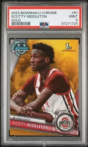 SCOTTY MIDDLETON 2023 Bowman U Chrome #61 Gold PSA 9 Mint #/50 (POP 1) Rookie RC - Picture 1 of 2