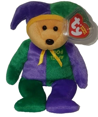 Ty Beanie Baby APRIL FOOL the Bear Internet Exclusive NEW MWMT Plush Stuffed Toy - Image 1 of 4