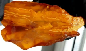 Baltischer Rohbernstein poliert Seitensteine Natur Anhänger 22g gelb weiß royal - Bild 1 von 11