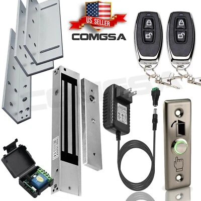 COMGSA Access Control System, door entry Electric Magnetic Lock 600LB + l z bracket USA
