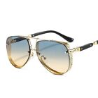 Oval Sunglasses Men Women Luxury Trend Metal Alloy Frame Gradient Lens