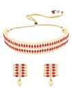 Gold Plated Traditional Kundan Pearl Choker Necklace Jewellery Set For Women And