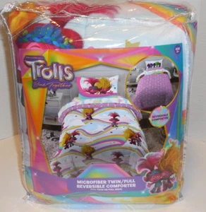 TROLLS Band Together Twin Full Microfiber Comforter 72" x 86" Reversible New - Picture 1 of 6