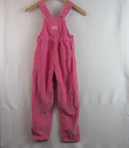 Vintage Oshkosh Mädchen Overall rosa Cord Schleife 6 Union Etikett - Bild 1 von 6