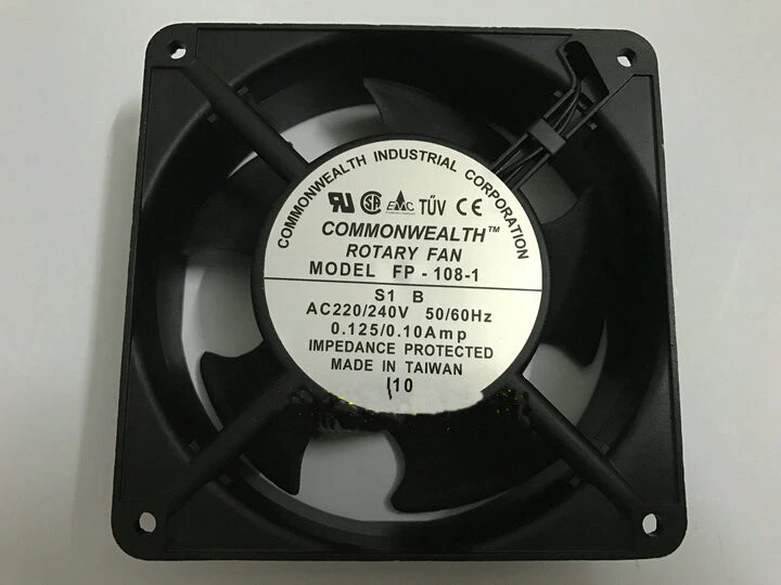 COMMONWEALTH 12038 FP-108-1 S1 B 220/240V 0.125/0.10Amp 12CM AC Cooling Fan  - Image 1 of 1
