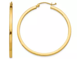 Large Hoop Earrings in 14K Yellow Gold - Picture 1 of 4