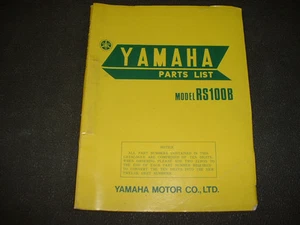 1975 Yamaha RS100B Parts List - Picture 1 of 2