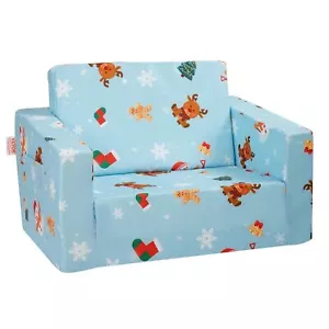 2-in-1 Toddler Chairs Toddler Couch Sofa Bed Fold Out Sofa to Lounger Kids Couch - Picture 1 of 12