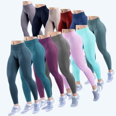 Women's Scrunch Butt Lift Leggings Impact Mid Low Waist Tummy Control Yoga Pants - Image 1 of 4