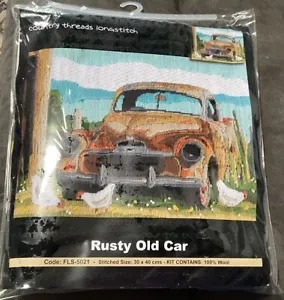 Kit de tapiz de puntada larga Country Threads oxidado para coche antiguo FLS5021 30x40 cm lana pura - Imagen 1 de 2
