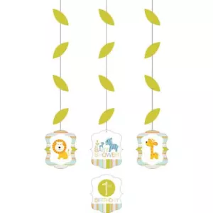 Happi Jungle Baby Shower 1st Birthday 3 Ct Hanging Cutouts - Picture 1 of 1