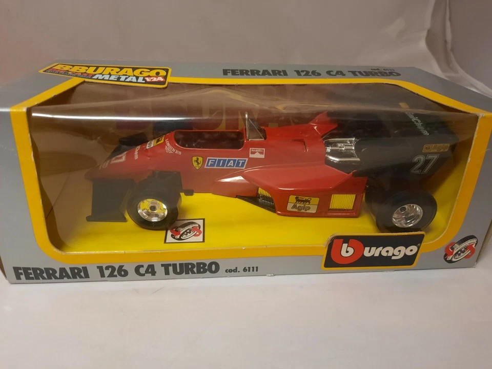 Burago Ferrari 126 C4 Turbo #27 Nigel Mansell 1984 1/24 con scatola - Immagine 1 di 1