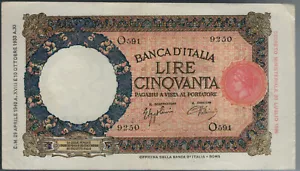Italia 50 Liras 1940 P. 54b Serie #O591 - Imagen 1 de 2