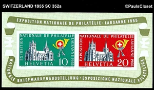 SW 1955 SC 352a NATL. PHIL. AUSSTELLUNG. LAUSANNE SS 10¢ & 20¢ POSTFRISCH OG EXTREM FEIN - Bild 1 von 2
