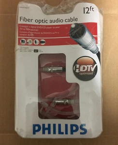 Philips Fiber Optic Audio Cable HDTV Optimized 12 feet, in Original Box. - Picture 1 of 8