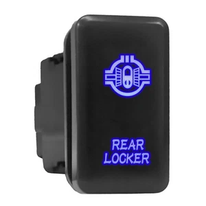 REAR LOCKER Blue LED Backlit Switch Tall Push Button 1.54"x 0.83" (Fit: Toyota) - Picture 1 of 6