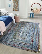 Rug 100% Natural Denim Cotton Handmade area carpet rustic look modern rugs