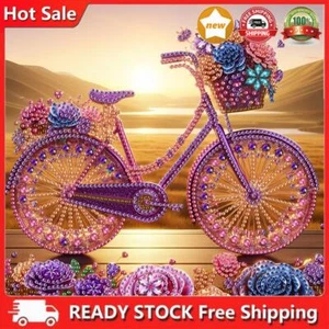 5D DIY Partial Special Shaped Drill Diamond Painting Flower Bike Decor30x30cm - Photo 1/12