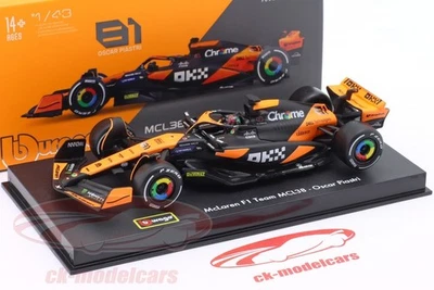 McLaren MCL38 2024 F1 Miami Grand Prix Oscar Piastri #81 Bburago escala 1:43 Foto 1 de 3