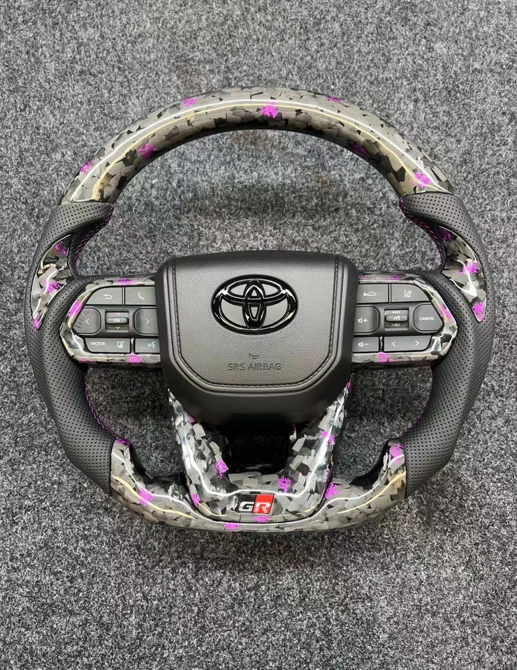 Volante de fibra de carbono para Toyota LC Hailux Alpha Land Cruiser Highlander - Imagem 1 de 4