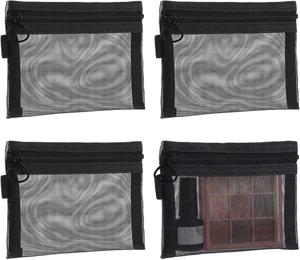 4 Stück Nylon Kosmetiktaschen - kleine Schlüsselanhänger Tasche mit Reißverschluss, tragbar Reise Co - Bild 1 von 12