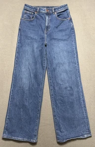 Pink Victoria Secret Jeans 26x31 Blau Wide Leg High Rise Stretch Baggy Mom Denim - Bild 1 von 13