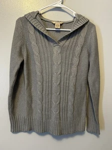 Arizona Jean Company Girls Gray Cable Knit Hoodie Sweater Size XL (18) Hooded - Picture 1 of 4