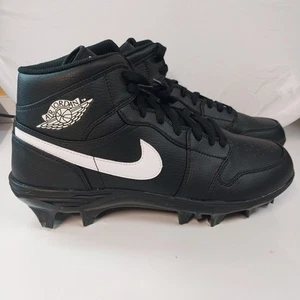 Jordan 1 Retro Mid TD Mens Football Cleats Size 11 Black White FJ6805-001 - Picture 1 of 9