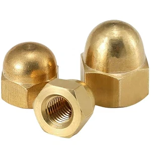 Messing Hutmuttern M3 M4 M5 M6 M8 M10 M12 M14 M16 M18 M20 Hohe Form Hutmutter - Picture 1 of 5