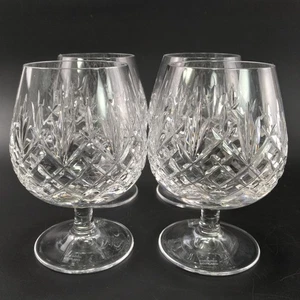 4 Edinburgh Scotland Cut Crystal Brandy Snifters Stemmed Goblets Diamond Fan Cut - Picture 1 of 8