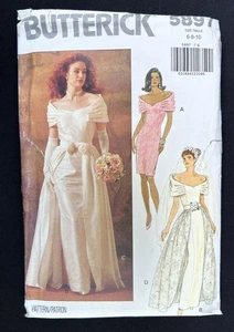 Butterick 5897 Misses Bridal Gown w/Detachable Skirt 1992 Pattern sz 6-10 Uncut - Picture 1 of 4