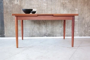 Vintage 60er Teak Esstisch ausziehbar Danish 60s Mid-Century Dining Table - Bild 1 von 11